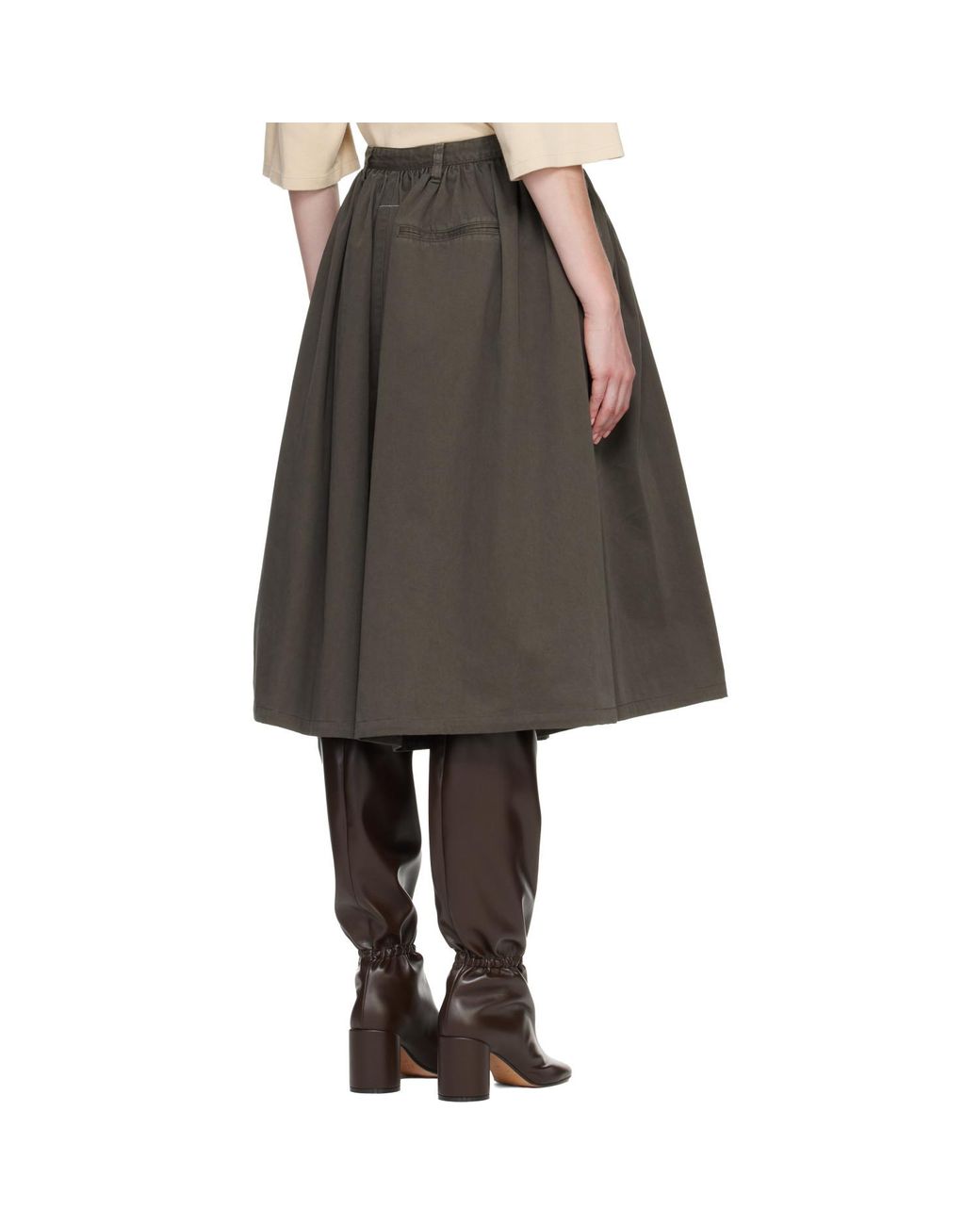 MM6 by Maison Margiela Gray Overdyed Cotton Gabardine Shorts
