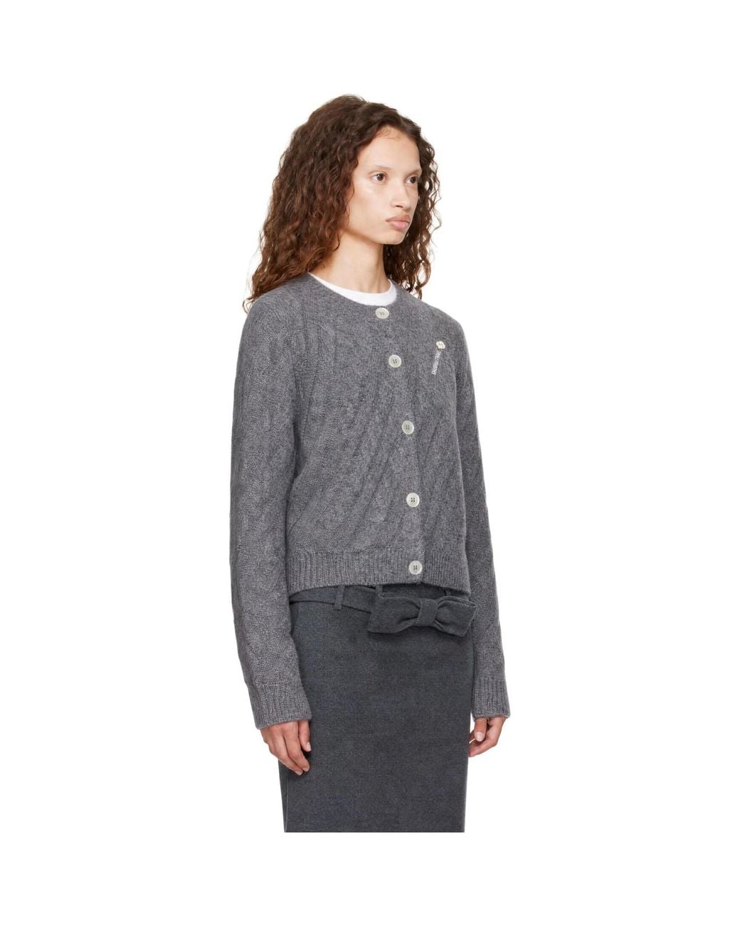 ShuShu/Tong Gray Cable Knit Cardigan