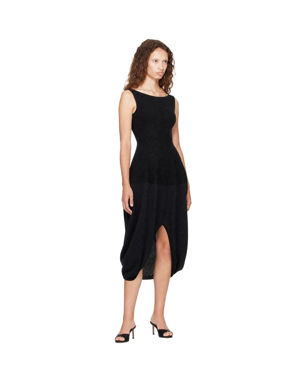 Proenza Schouler Black Sukki Draped Viscose Maxi Dress