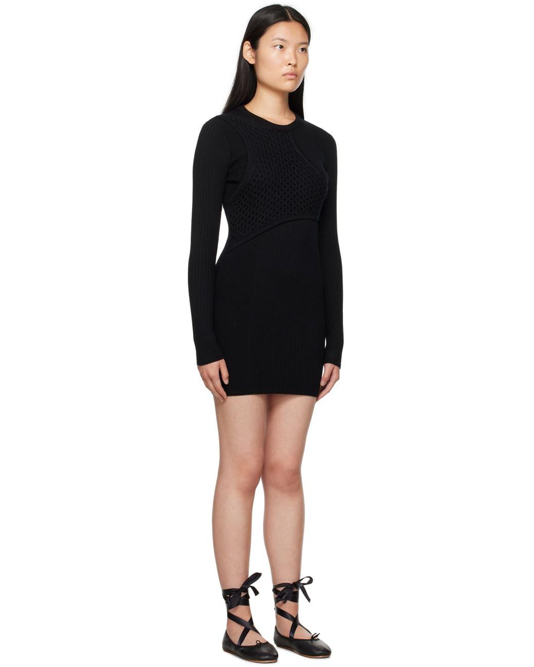 Feng Chen Wang Black Layered Minidress