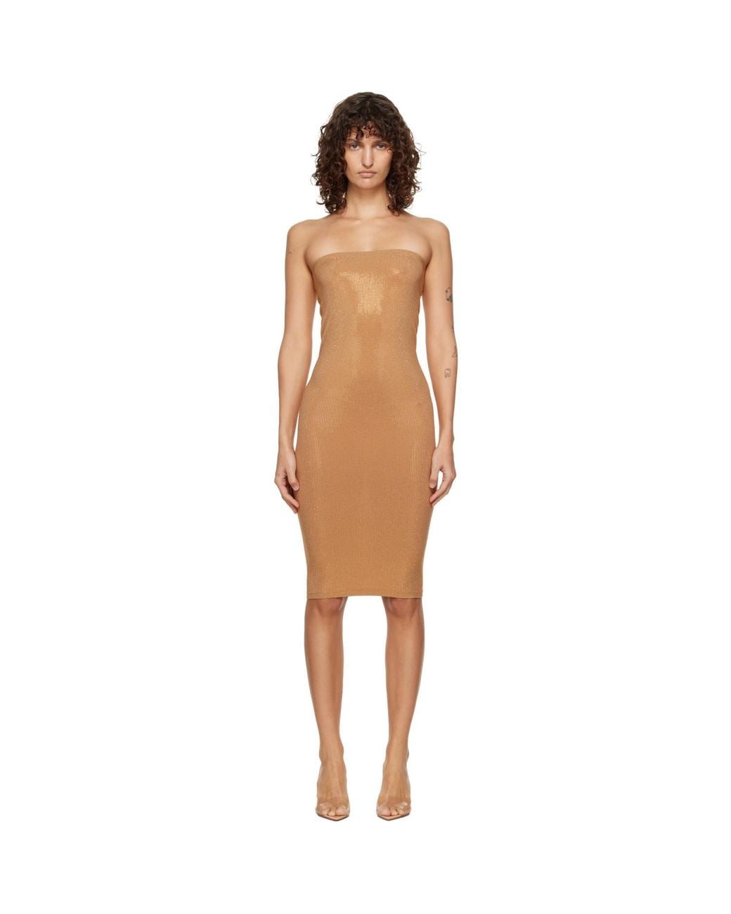 Wolford Black Liquid Metal Midi Dress