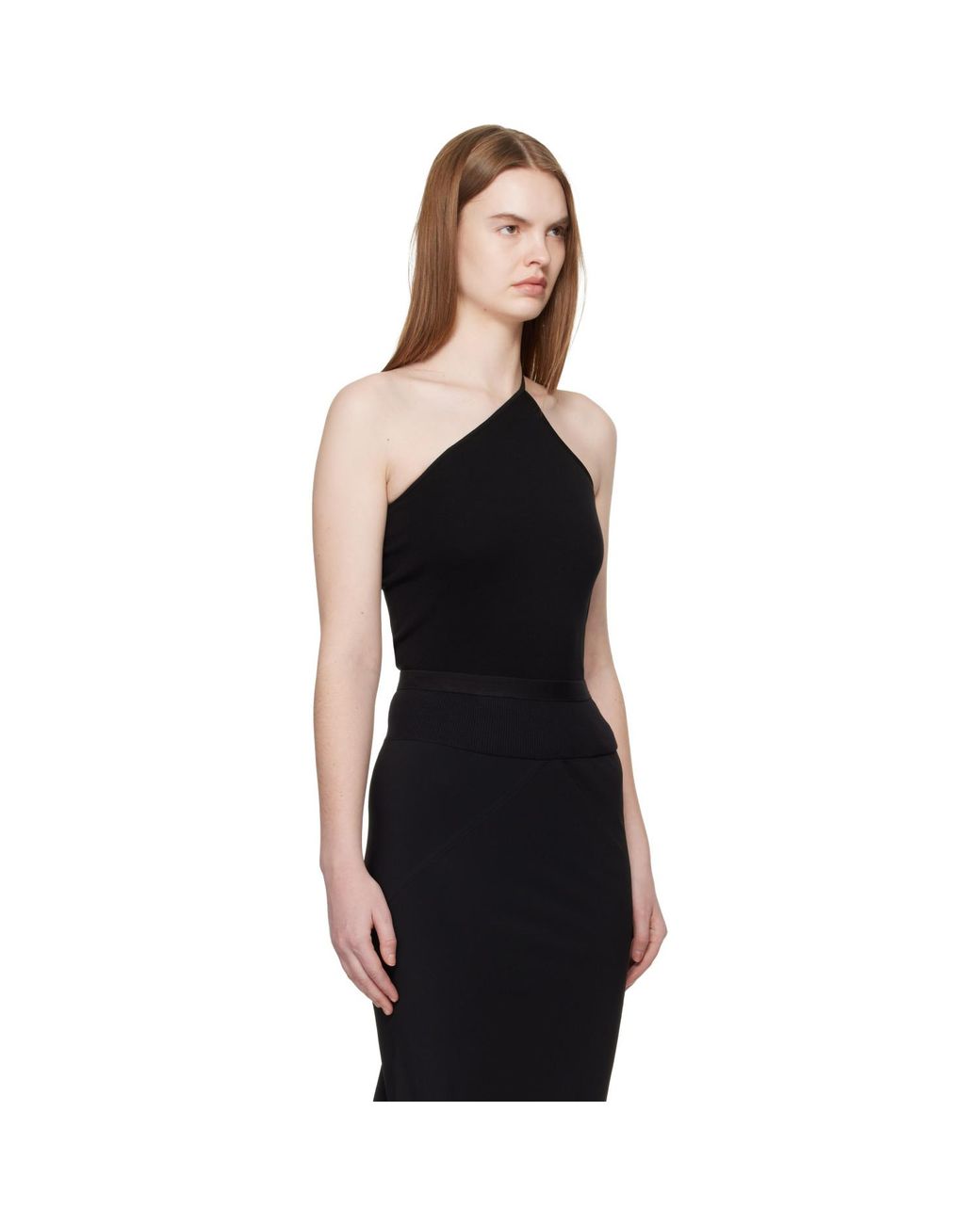 Rick Owens Black Temple One Shoulder Top