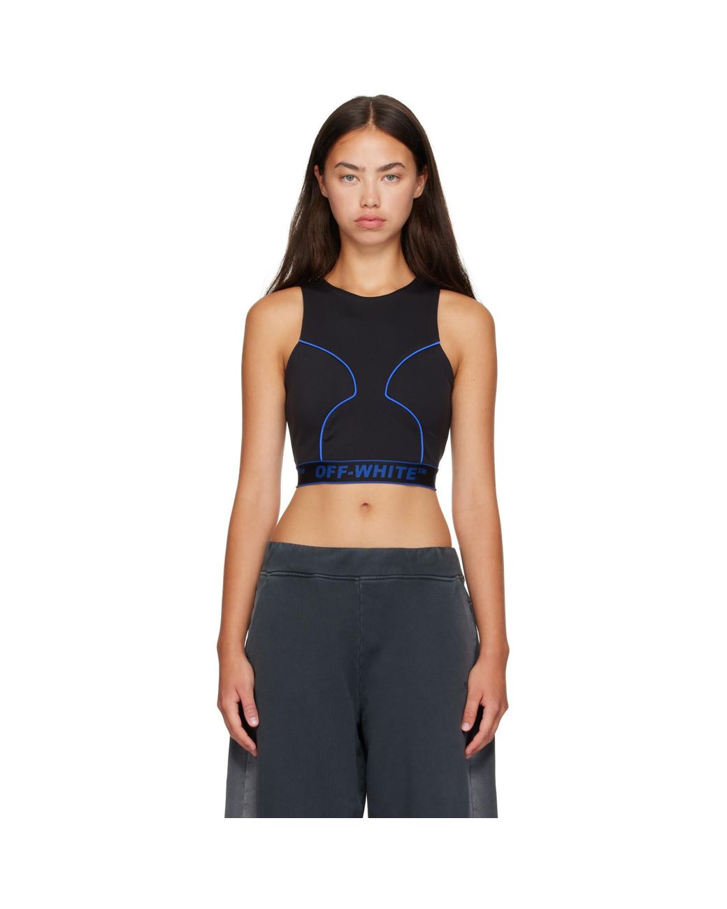 Off-White c/o Virgil Abloh Blue Logoband Lycra Tank Top