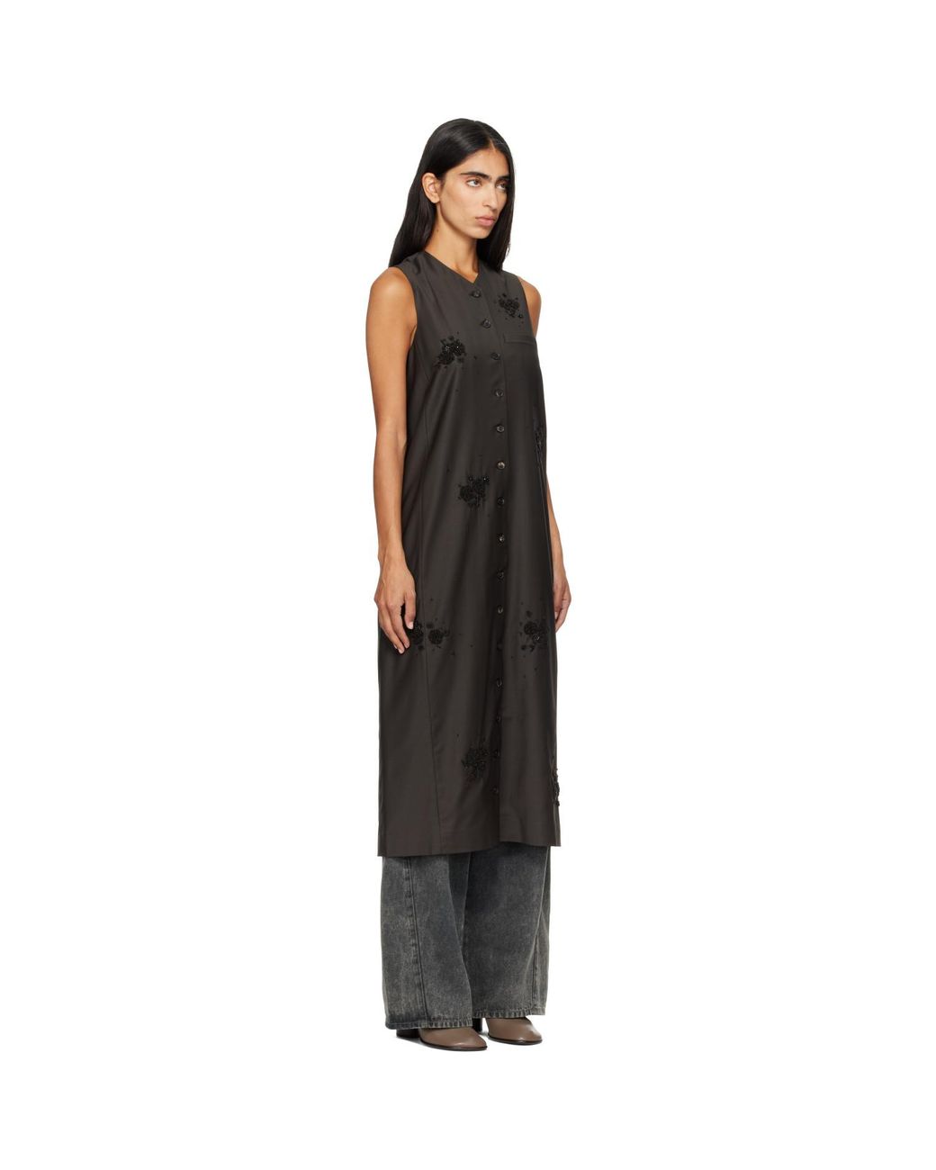 Cordera Black Tailored Embellished Maxi Dress