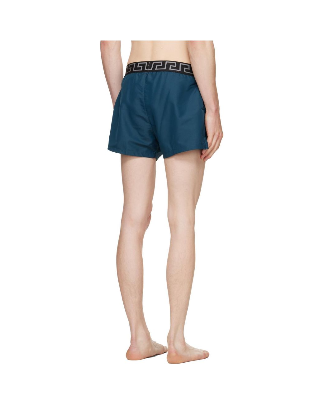 Versace Blue Greca Swim Shorts for men