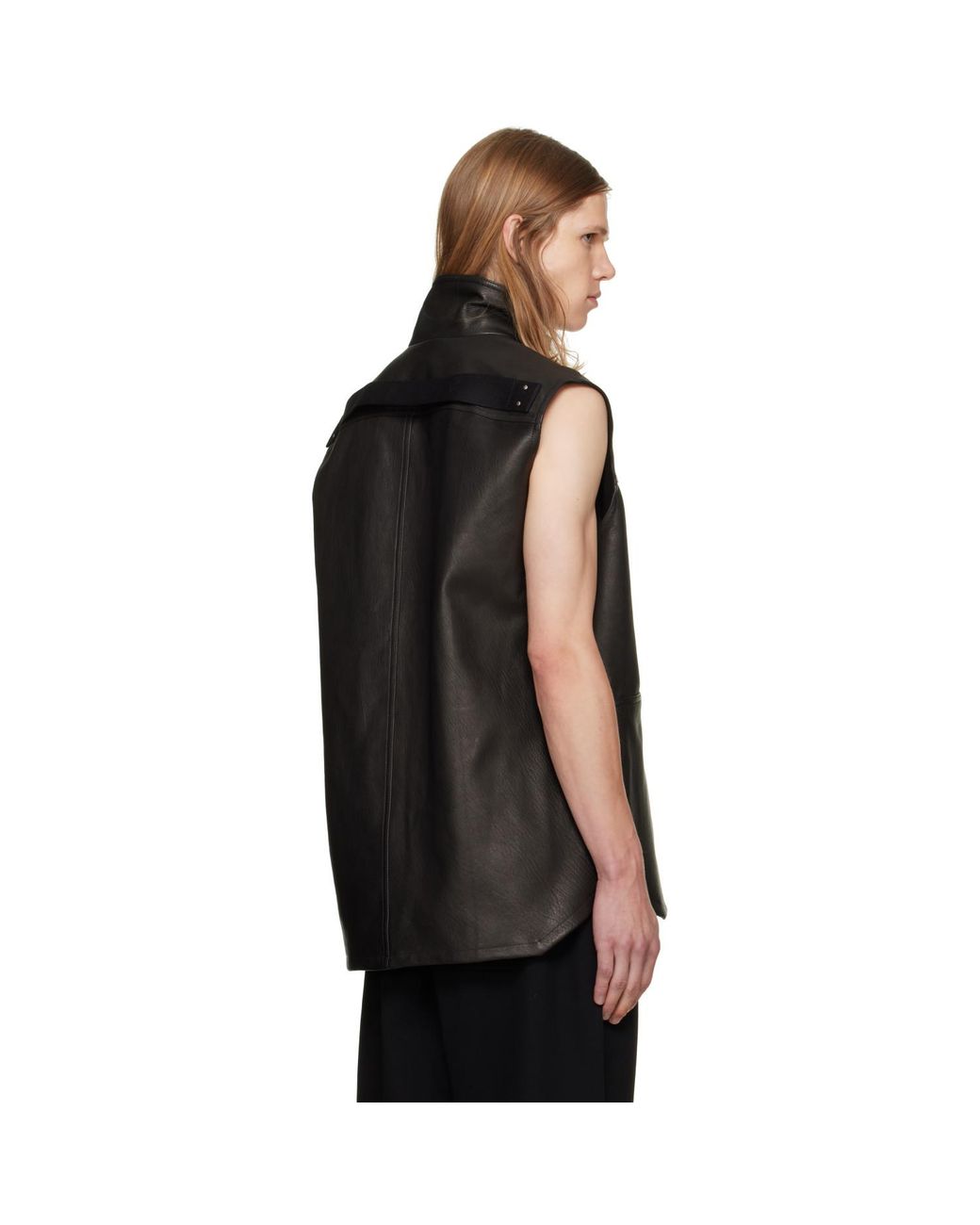Rick Owens Black Tower Sl Leather Outershirt for men