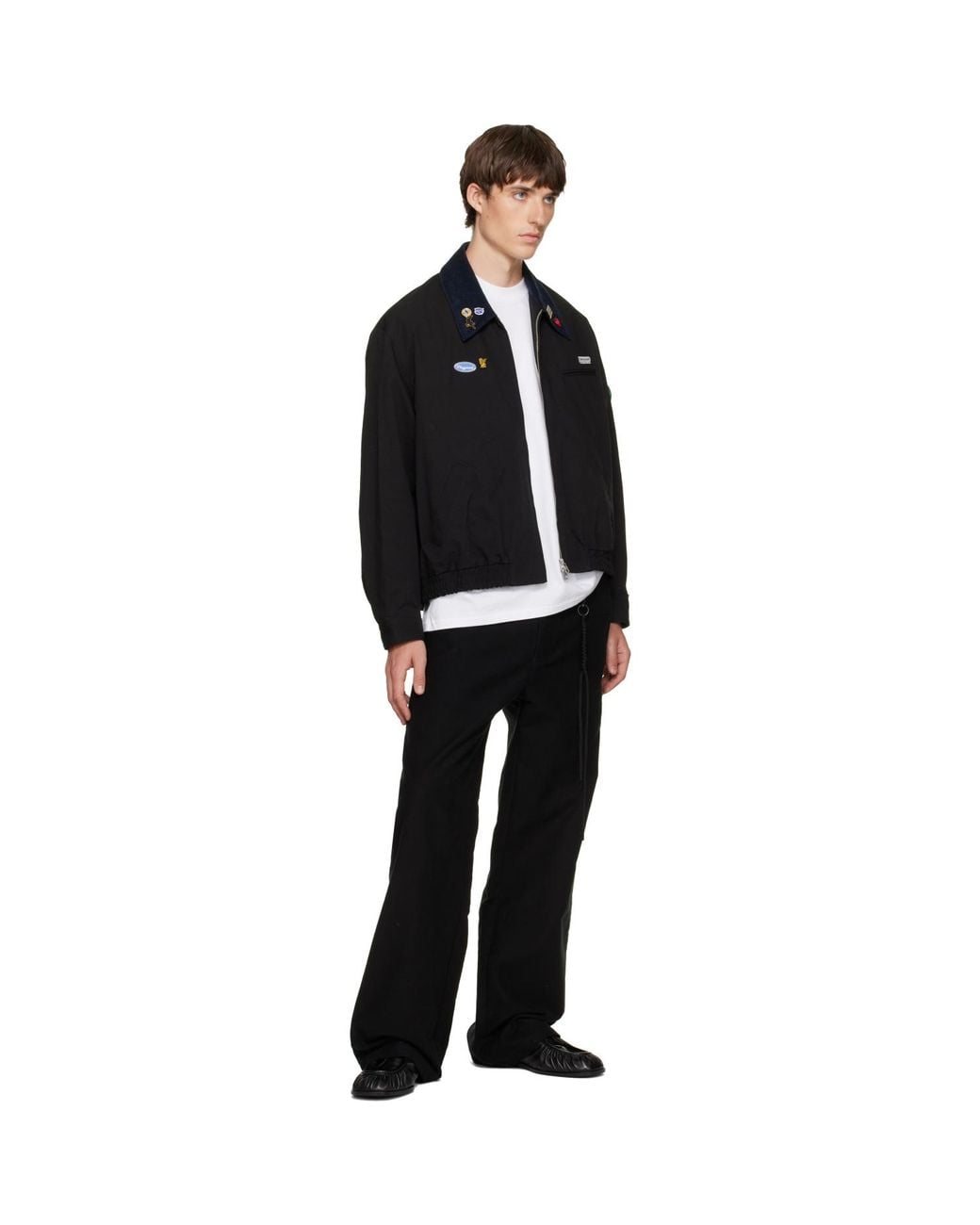 Song For The Mute Black Elasticated Coach Jacket for men