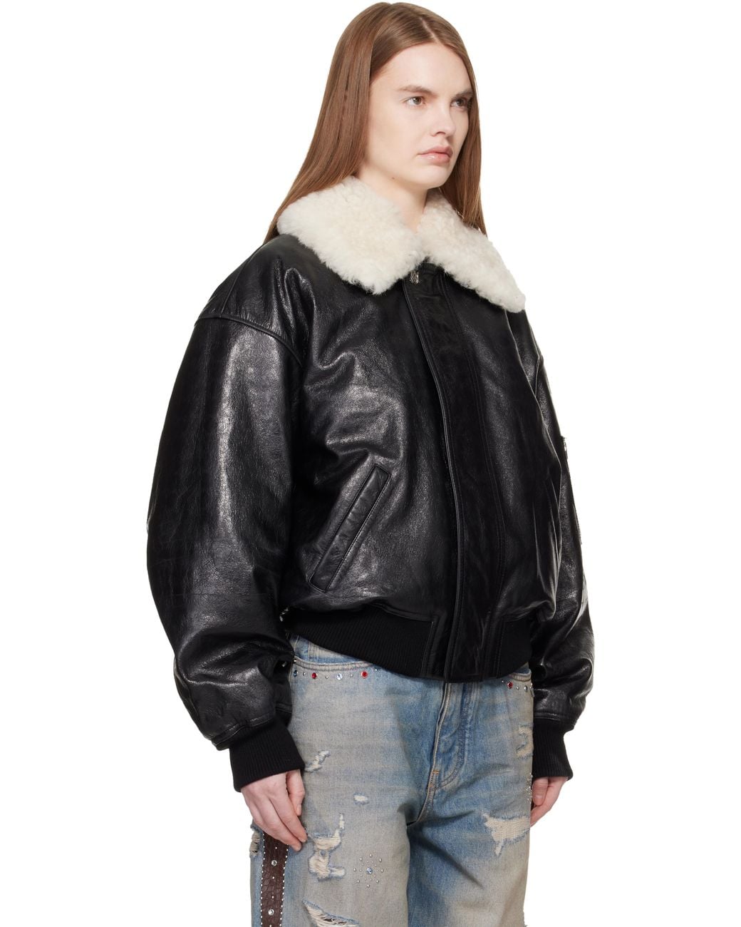 Amiri Ma Quad Leather Bomber Jacket in Black | Lyst