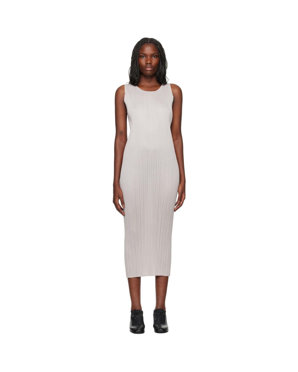 Pleats Please Issey Miyake Black New Colorful Basics 4 Maxi Dress
