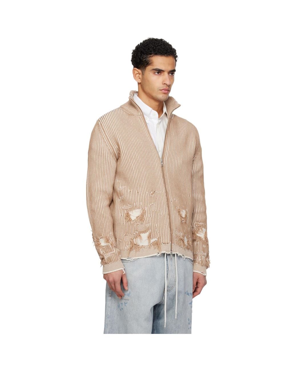MM6 by Maison Margiela Multicolor Ribbed Knit Jacket for men