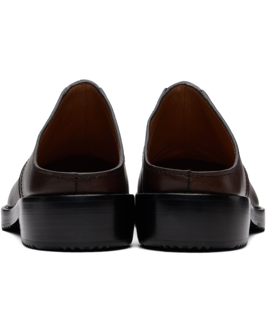 Dries Van Noten Brown Leather Clog Loafers for men
