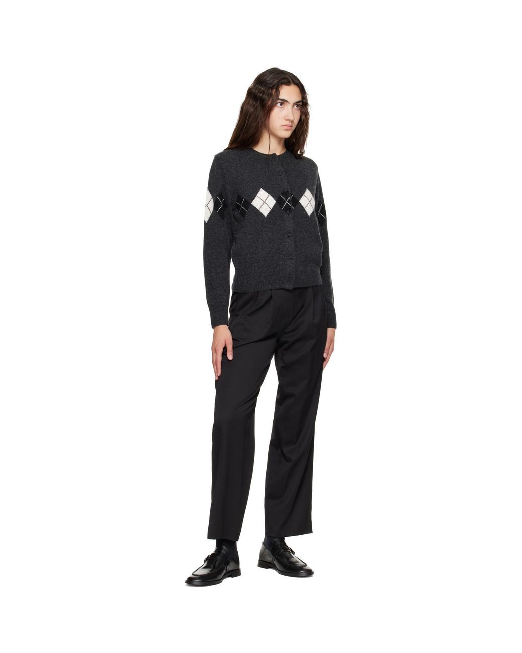 NOTHING WRITTEN Black Frame Wool Trousers