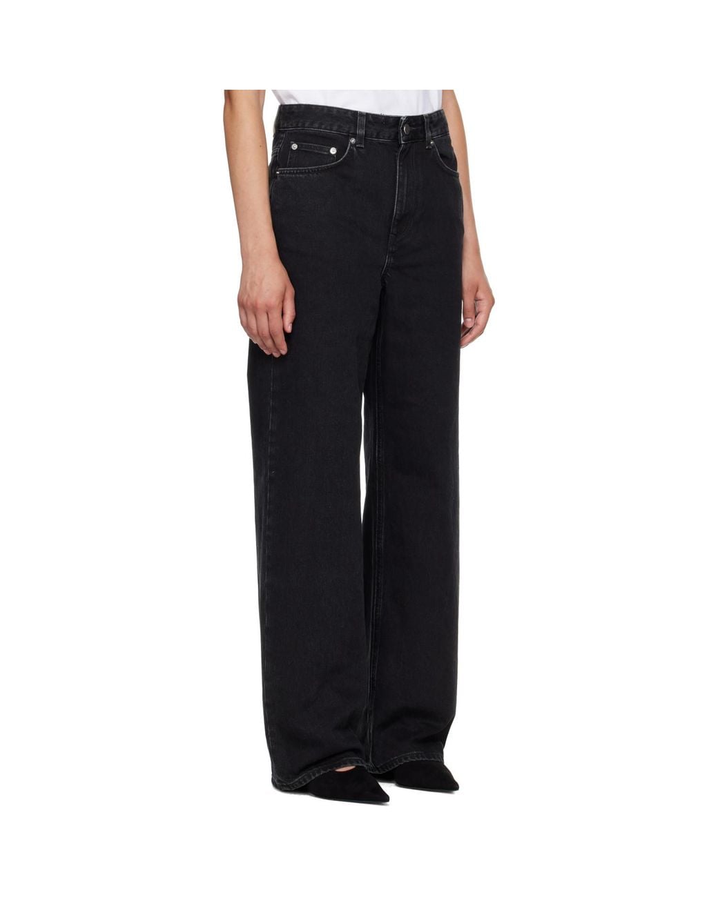 Loulou de Saison Black Mico Wide Leg Jeans