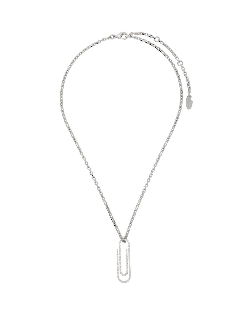 Off-White c/o Virgil Abloh Metallic Off- Paperclip Strass Necklace