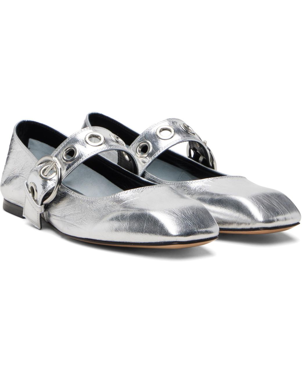 Aeyde Black Uma Eyelet Ballerina Flats