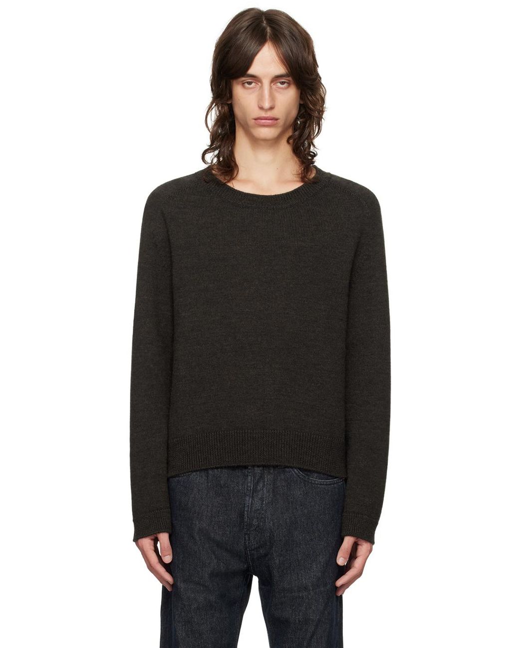 Our Legacy True Round Neck Sweater in Black for Men | Lyst