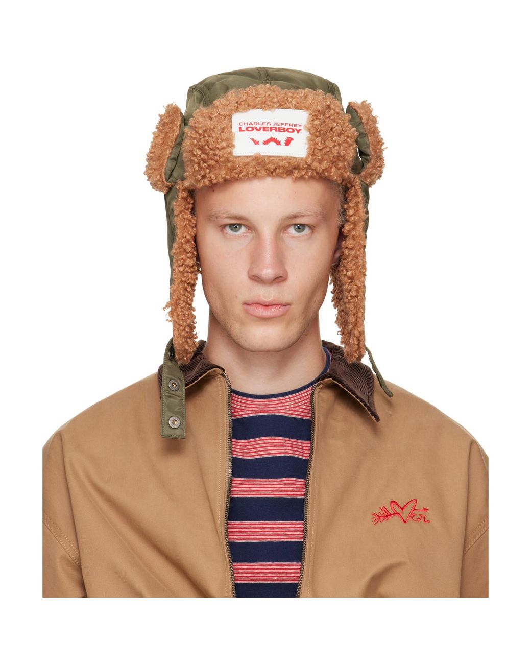 Charles Jeffrey Brown Khaki Trapper Hat for men