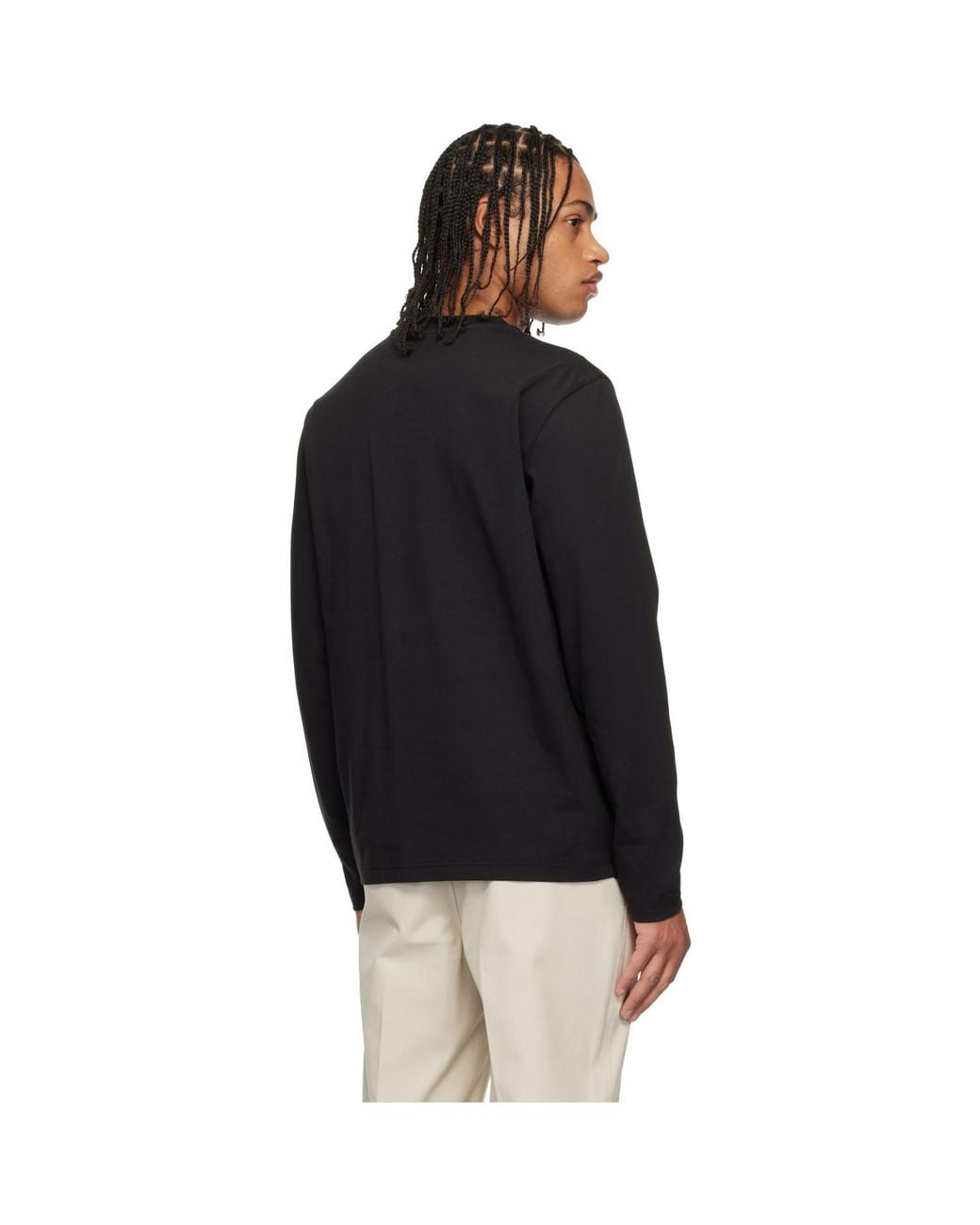 Moncler Black Long Sleeve T-Shirt for men