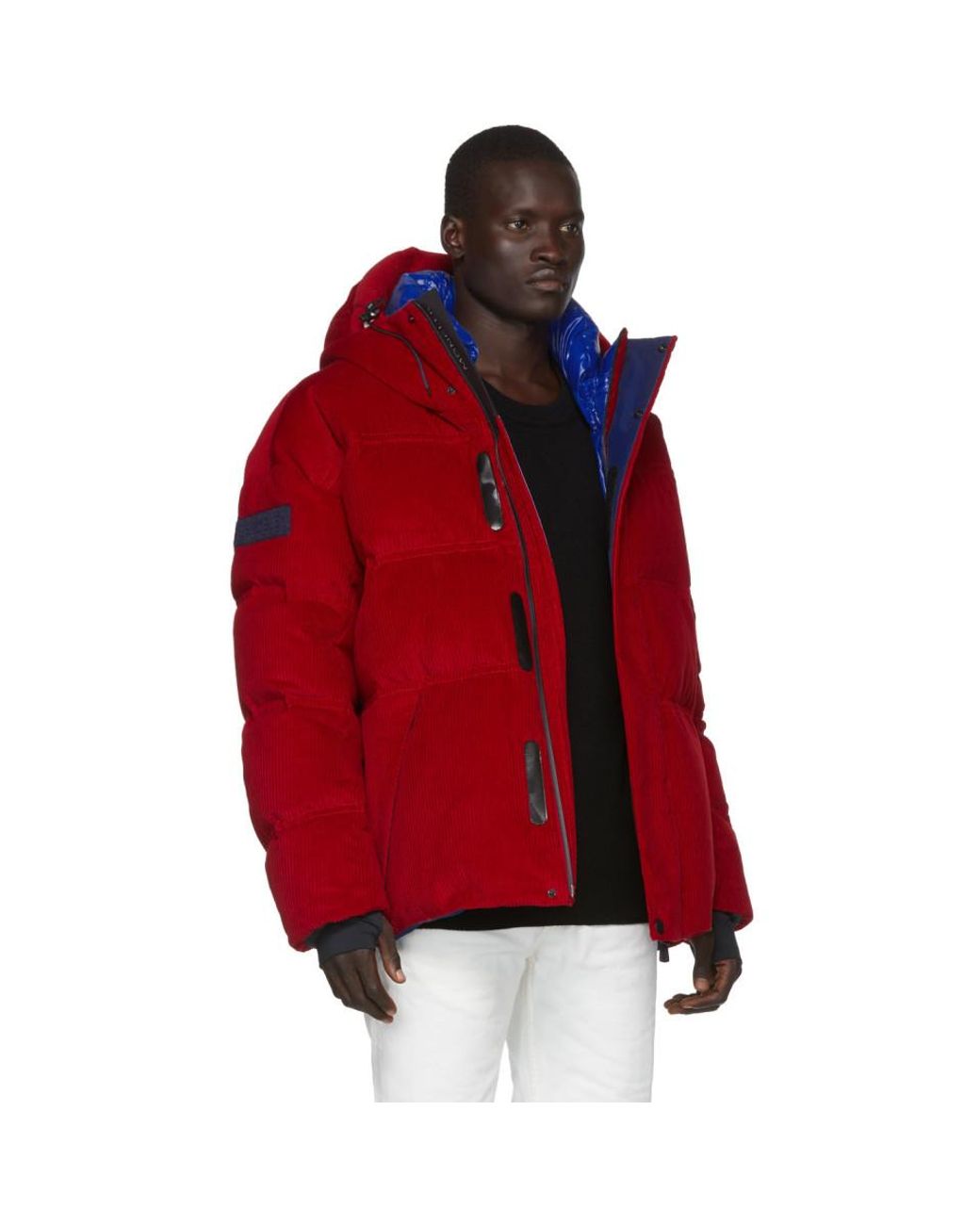 3 MONCLER GRENOBLE Red Down Corduroy Stuller Jacket for Men Lyst