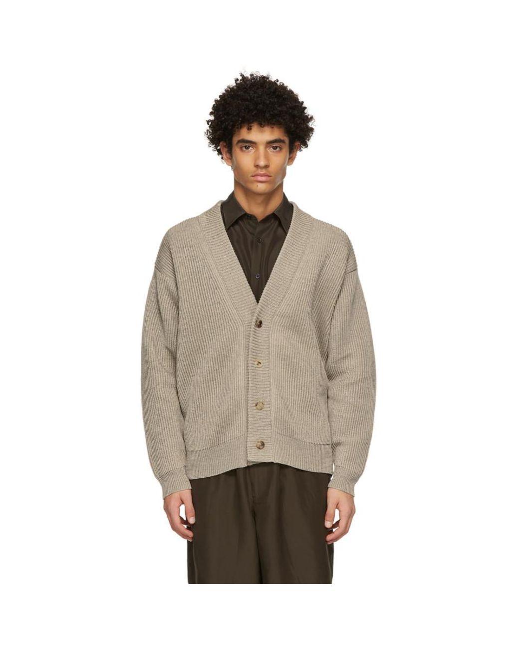 魅了 Hemp AURALEE Big 21ss Cardigan HEMP Auralee AURALEE Green RIB