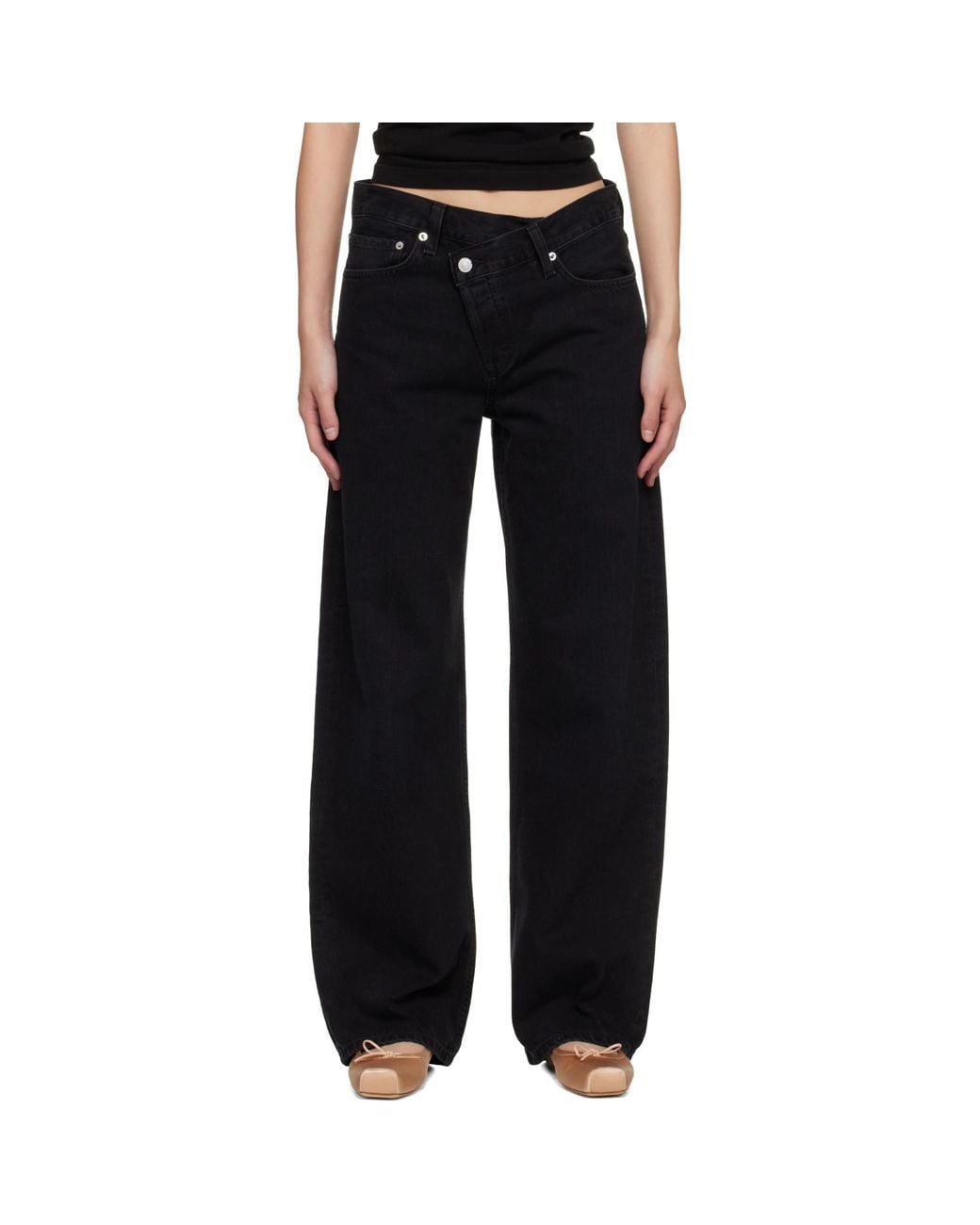 Agolde Black Arc Criss Cross Jeans