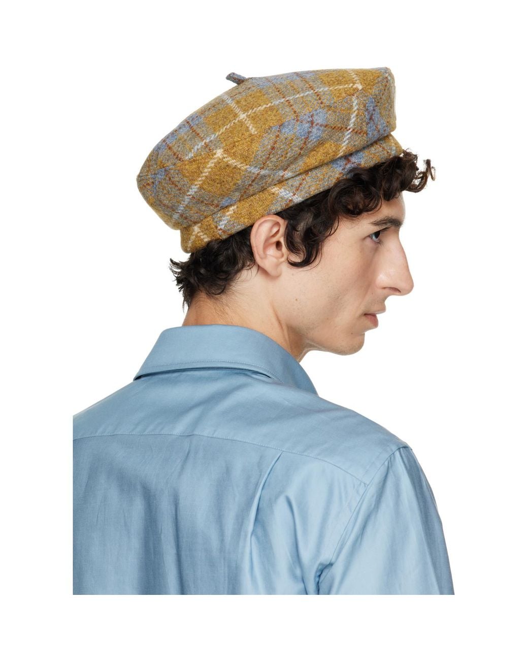 Vivienne Westwood Blue Tartan Beret for men