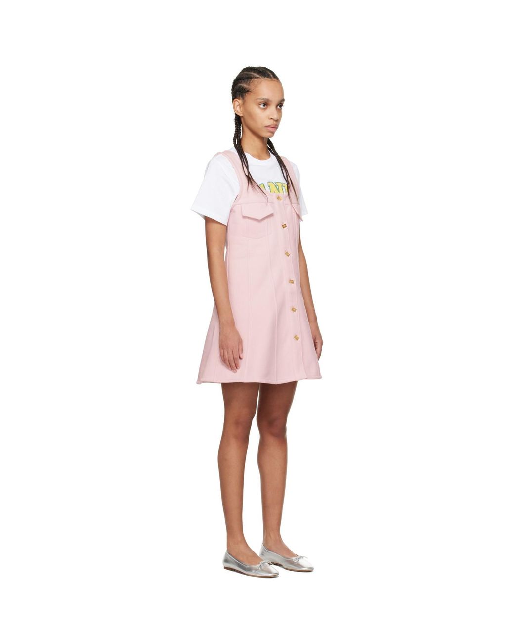 Ganni Multicolor Button-Up Minidress