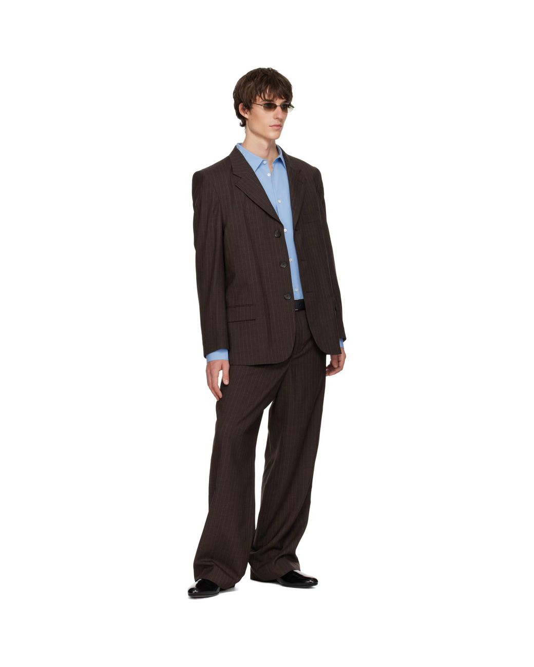 Sir Black Pinstripe Tailored Trousers for men