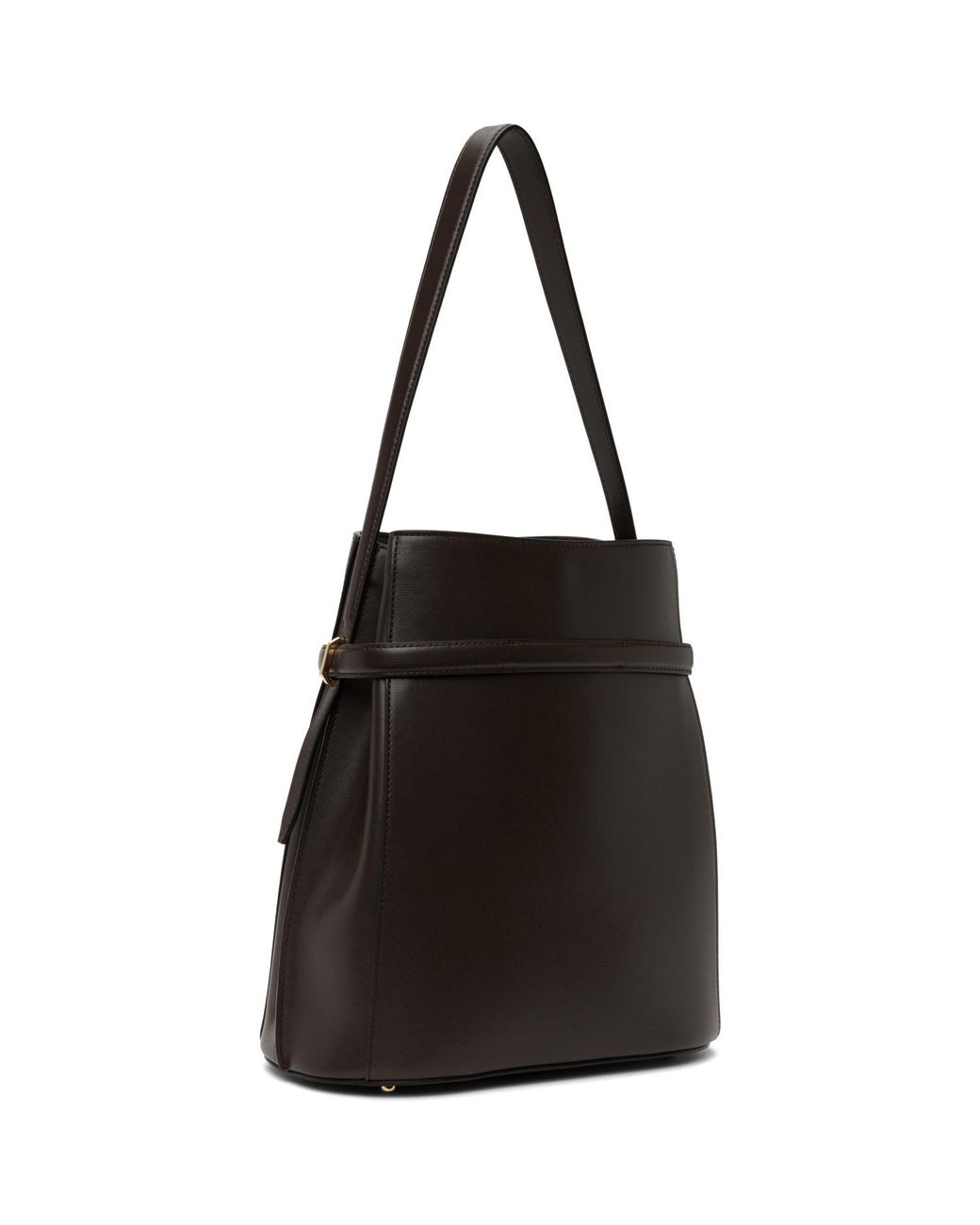 Totême Black Belted Leather Bucket Bag