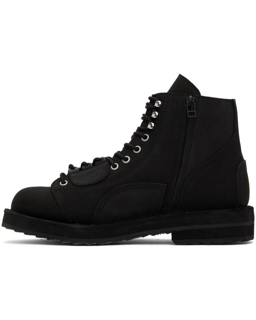 Yohji Yamamoto Black Fastener Biker Boots for Men | Lyst