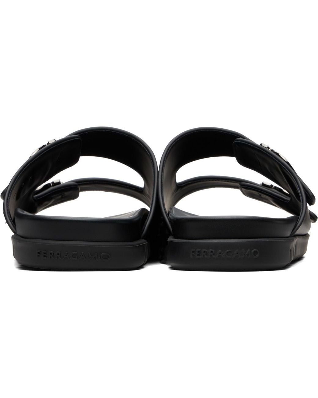 Ferragamo Black Double-Strap Sandals for men