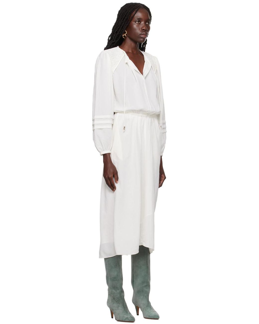 Isabel Marant Black Off- Lydia Midi Dress