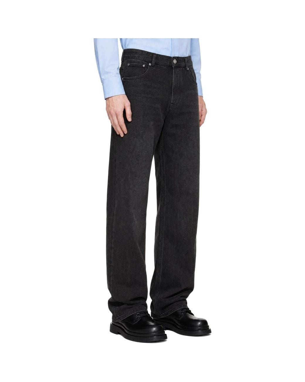 AMI Black Large-Fit Jeans for men