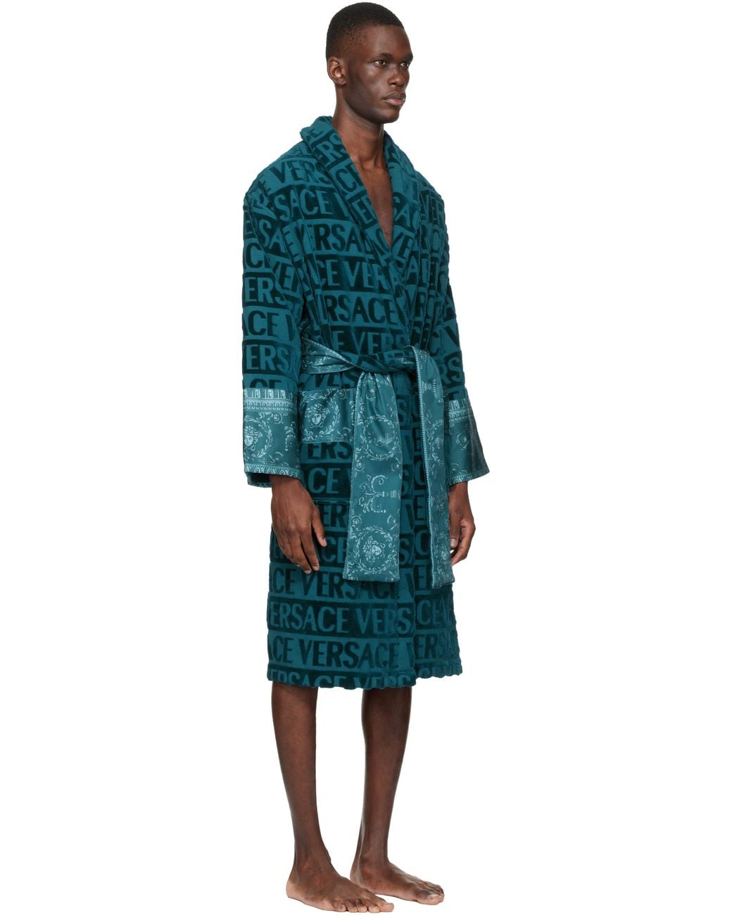 メンズ Versace ブルー 'I Heart Baroque' バスローブ Blue
