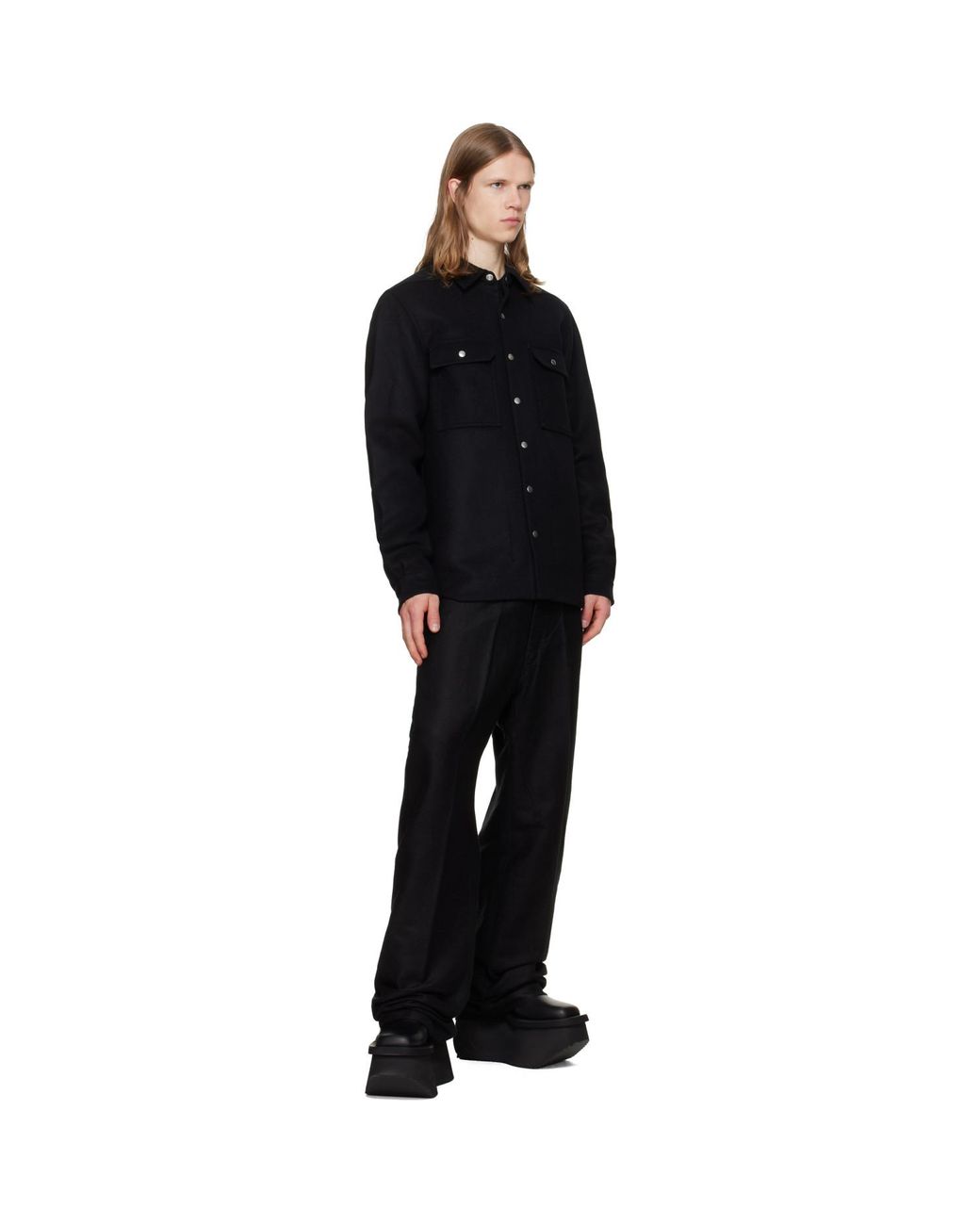 Rick Owens Black Tower Overshirt for men
