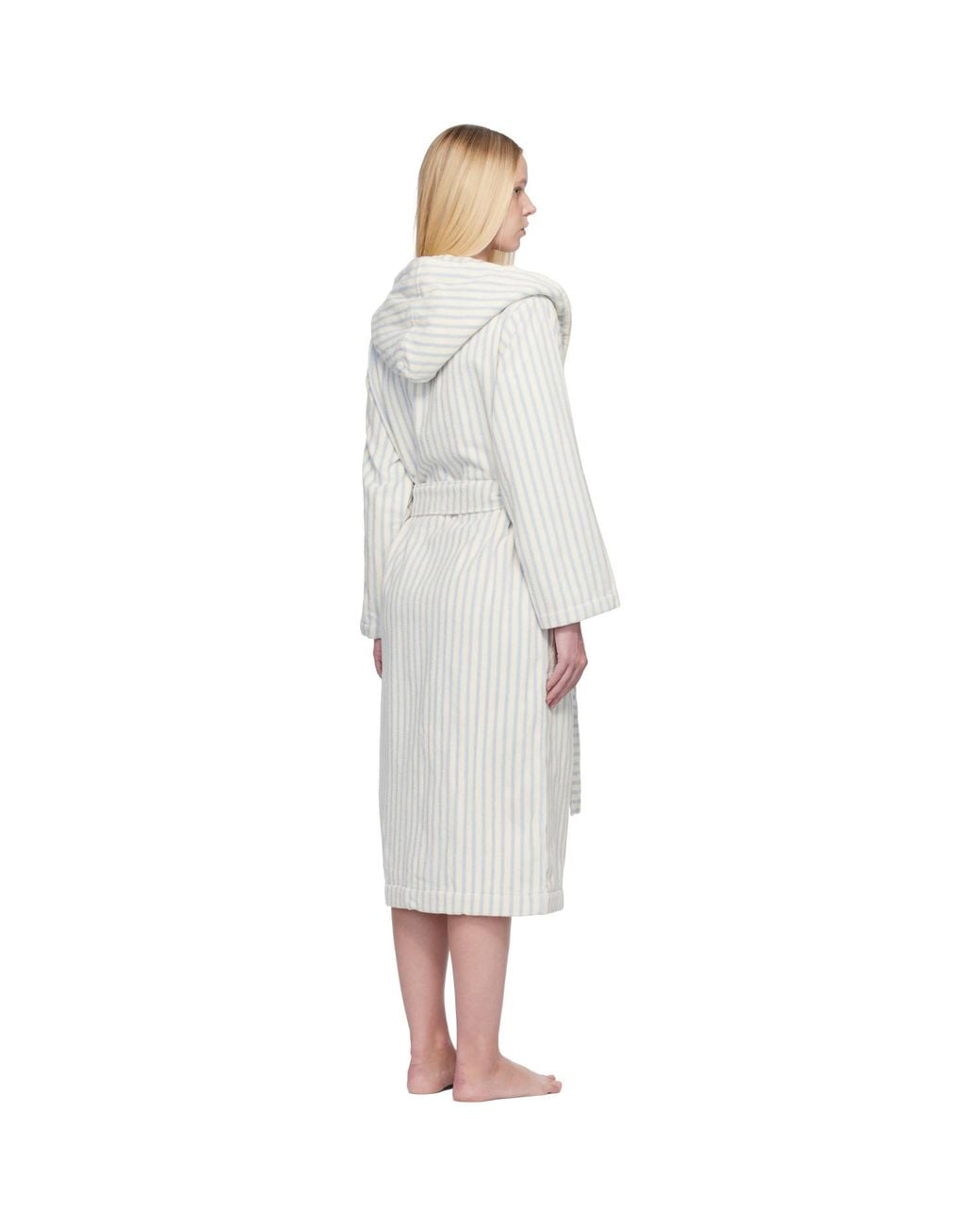 Tekla Black Off- & Terry Hooded Bathrobe