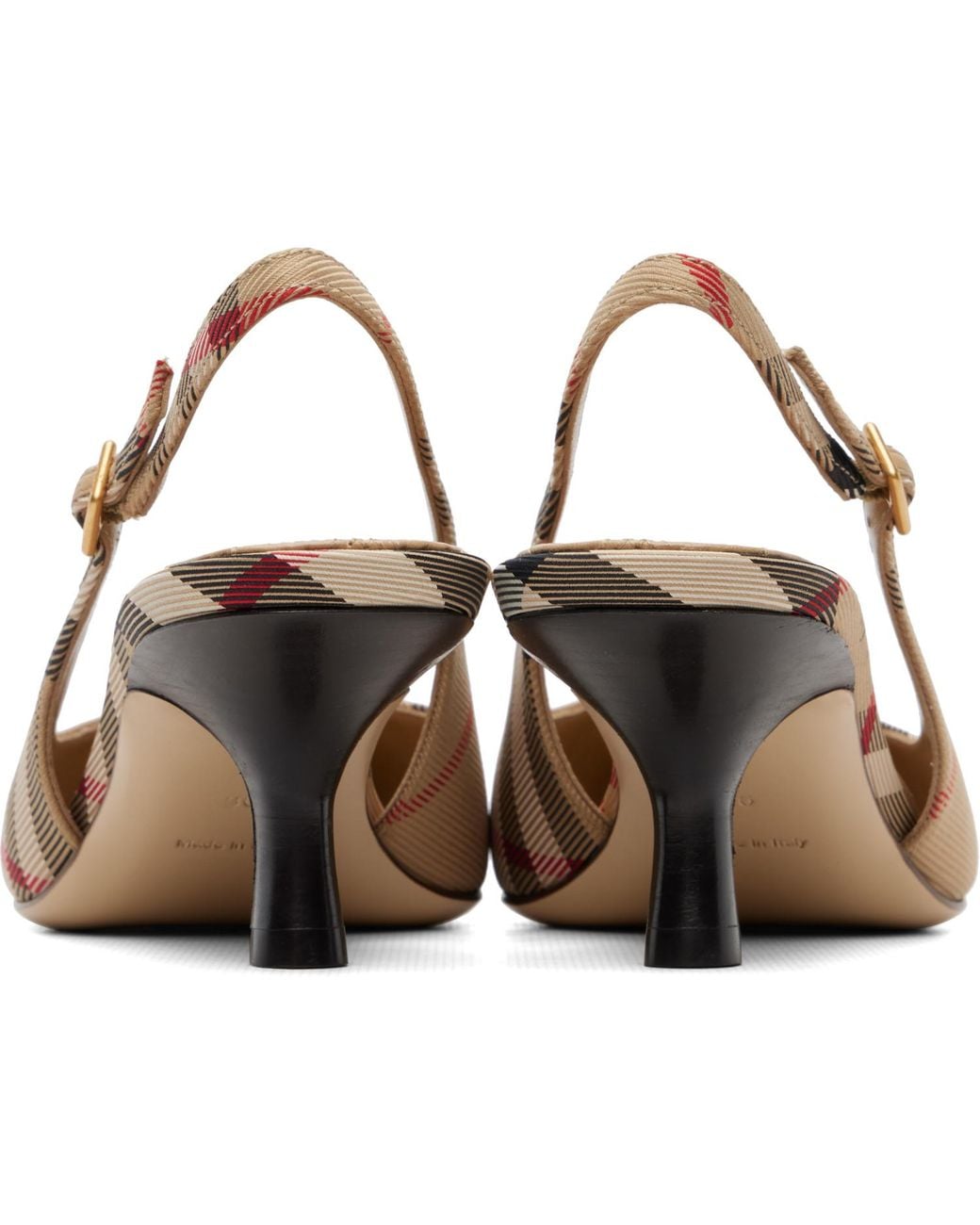 Burberry Metallic Check Dame Slingback 55 Heels
