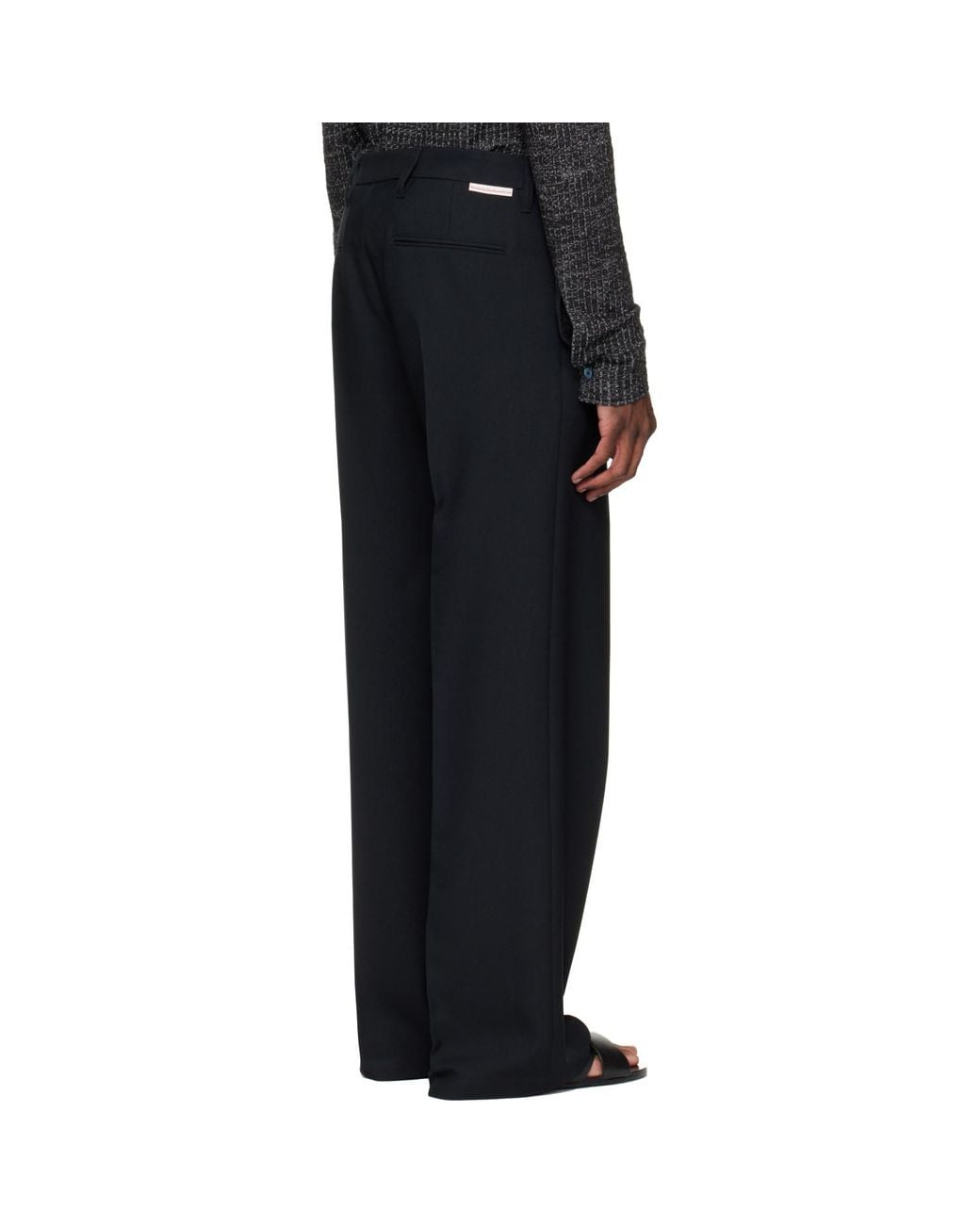Stockholm Surfboard Club Black Tailored Bootcut Trousers for men