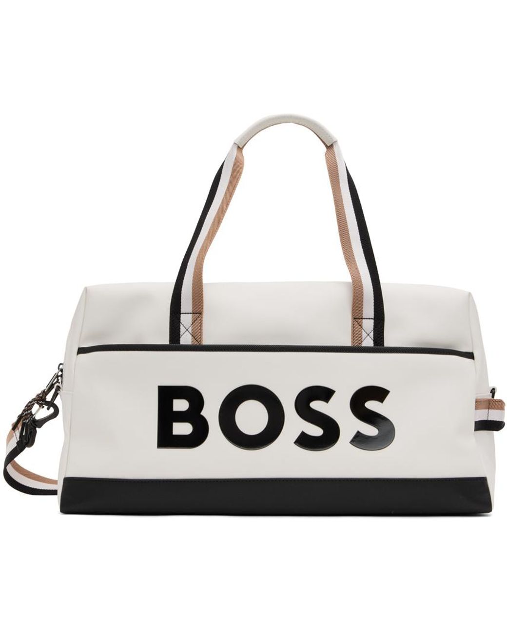 BOSS by HUGO BOSS White Logo Duffle Bag in Black for Men | Lyst Canada
