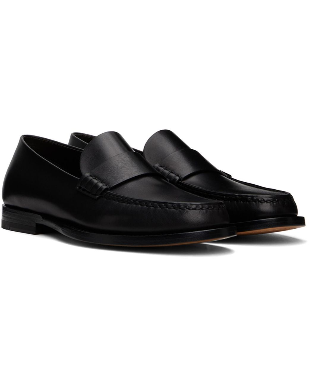 The Row Black Novus Loafers