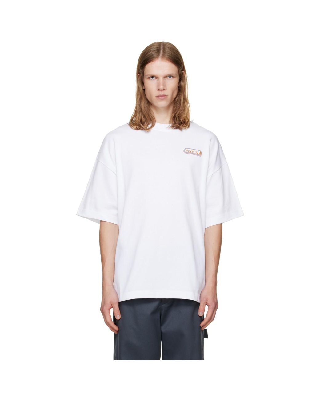 Casablanca White Casa Racing Oversized Short Sleeve T‑Shirt for men