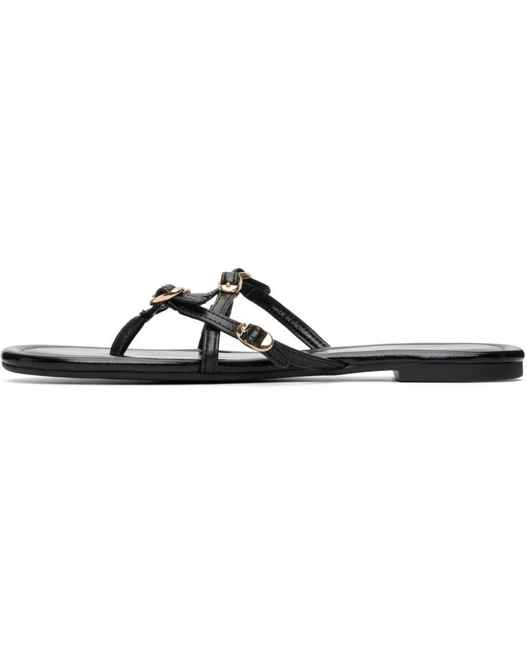 Marc Jacobs Black 'The Leather Kiki' Sandals