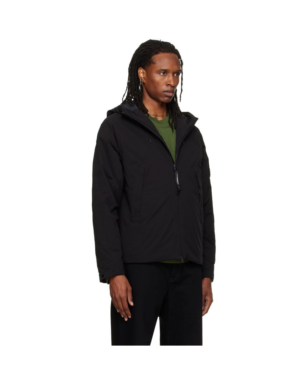C P Company Black Pro-Tek Primaloft Hooded Jacket for men