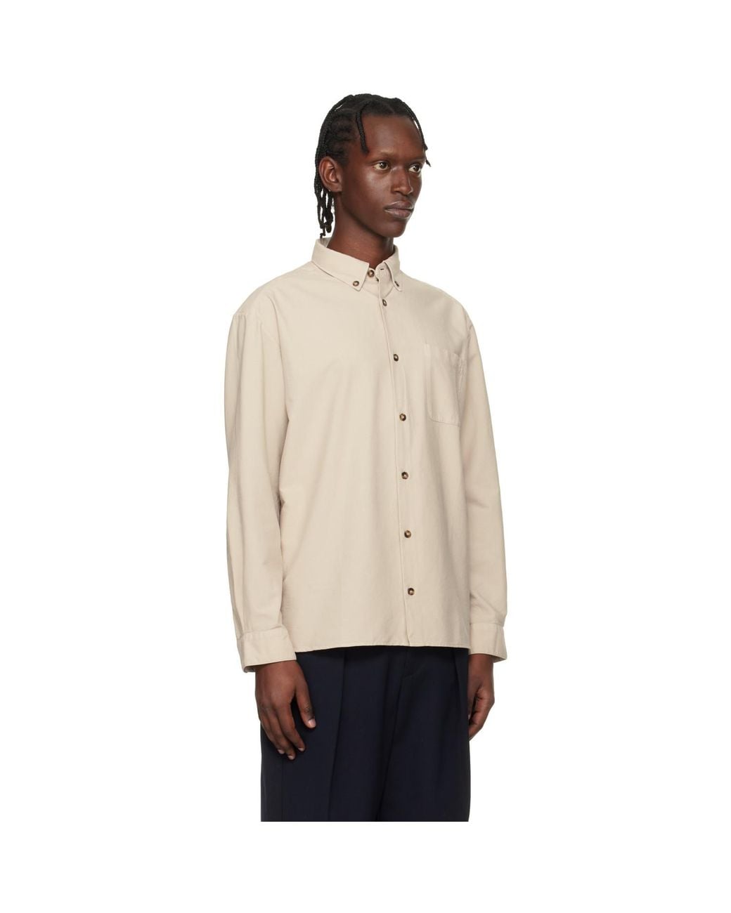 A.P.C. Natural Mateo Logo Shirt for men