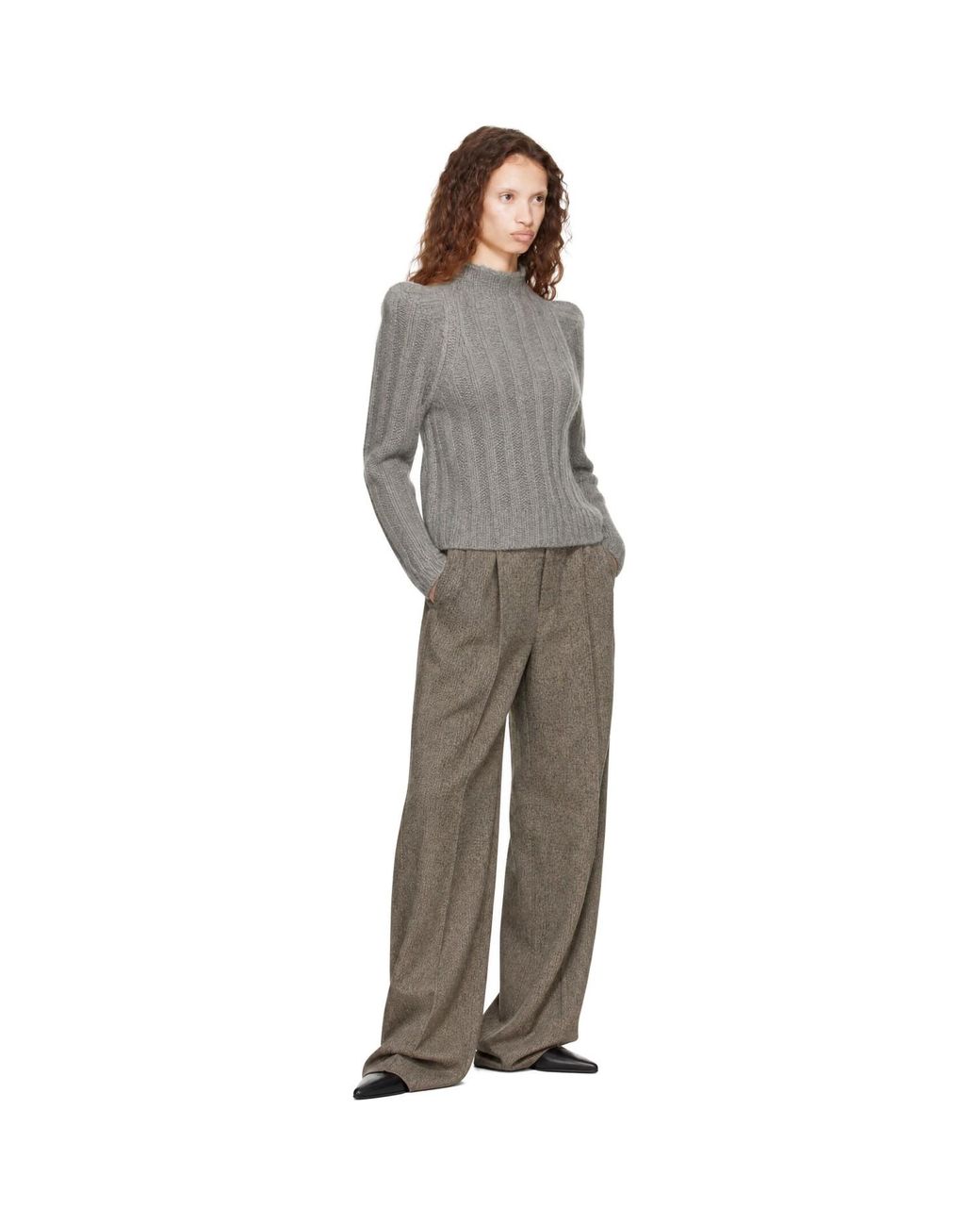 Rick Owens Gray Tower Cropped Con Sweater