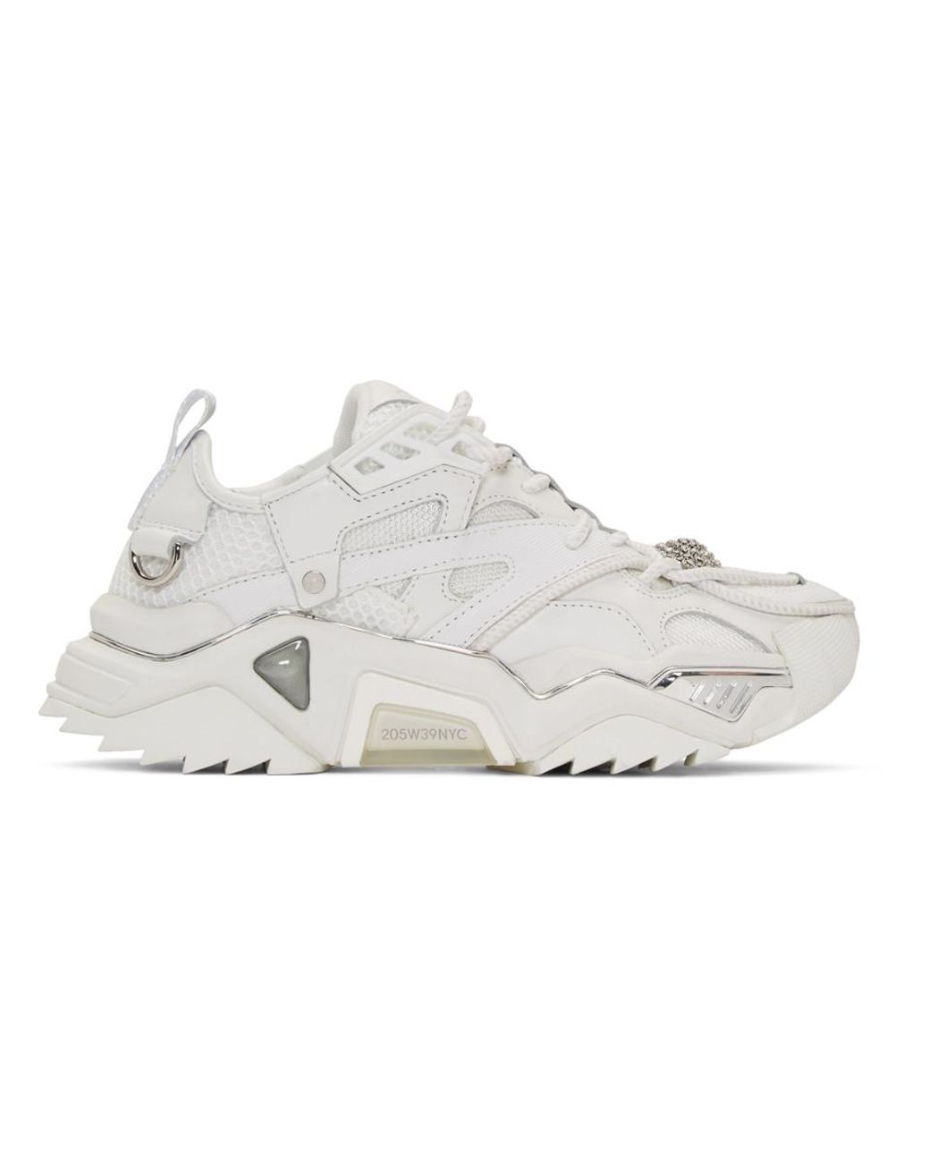 CALVIN KLEIN 205W39NYC White Jeweled Strike 205 Sneakers | Lyst Canada