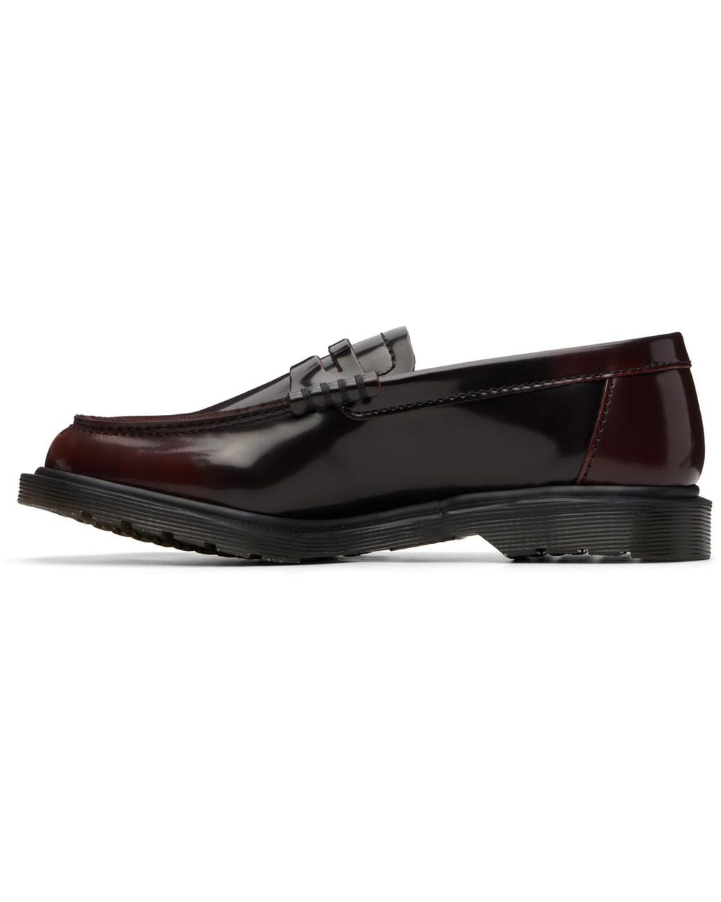 Dr. Martens Black Burgundy Mayfare Rub Off Leather Penny Loafers