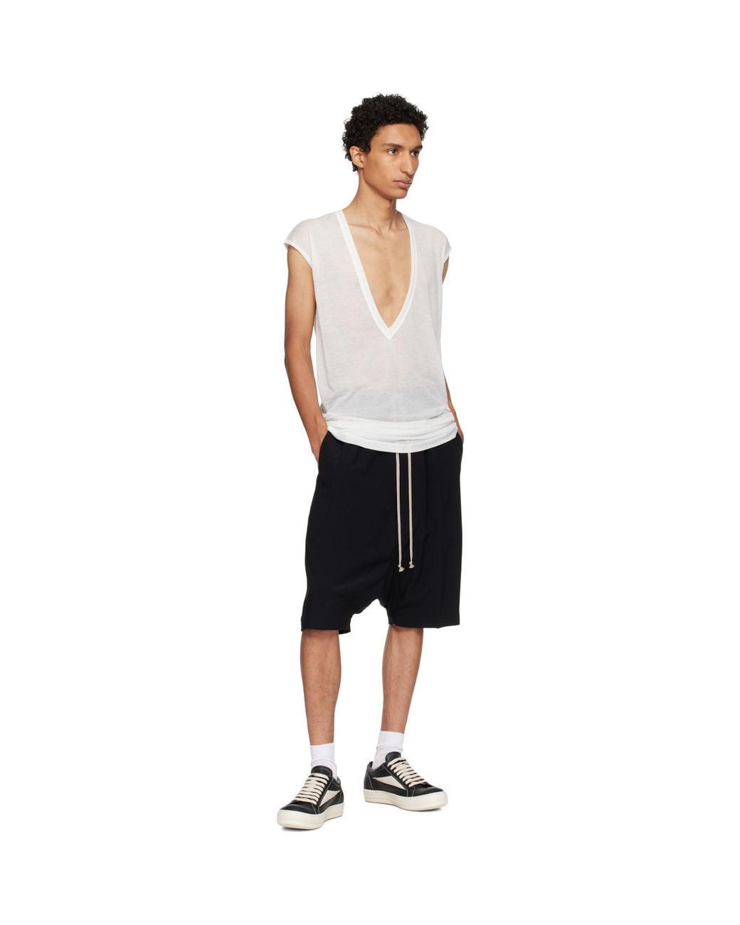 Rick Owens White Off- Tower Dylan T-Shirt for men