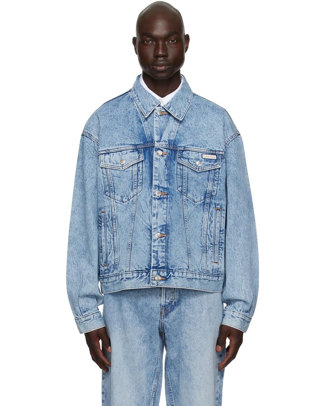 Oversized Printed Denim Jacket | Calvin Klein