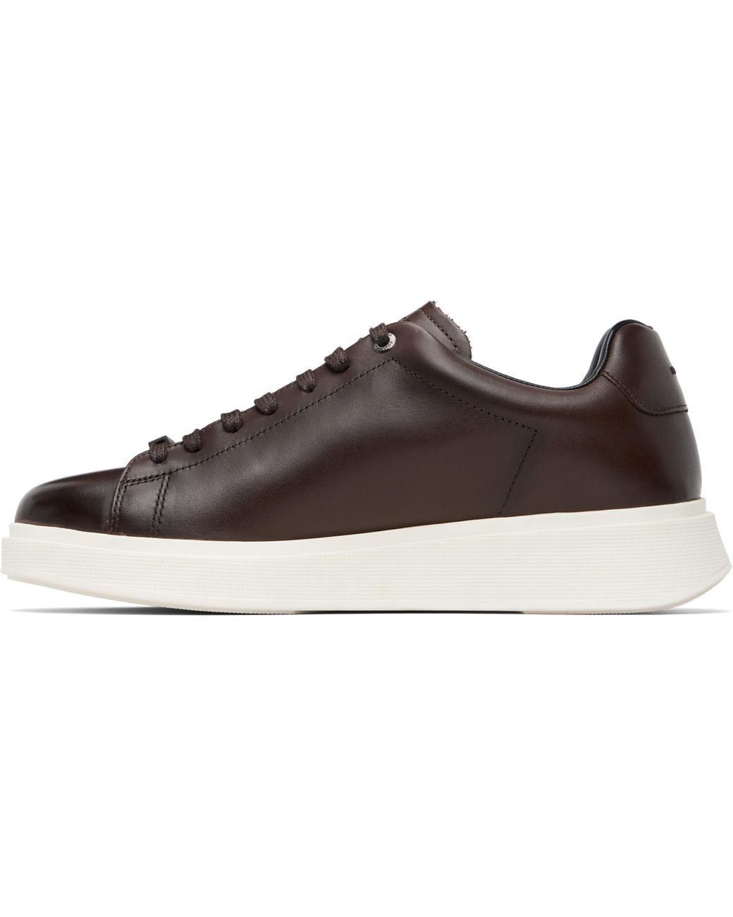 Boss Black Buffed Leather Sneakers for men